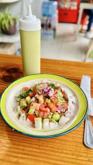 Israeli salad  at Falafel Nessya in Playa Del Carmen