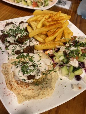 Falafel Plate.  at Falafel Nessya in Playa Del Carmen