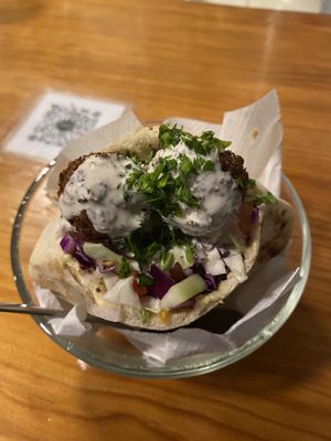 Falafel pita sandwich   at Falafel Nessya in Playa Del Carmen