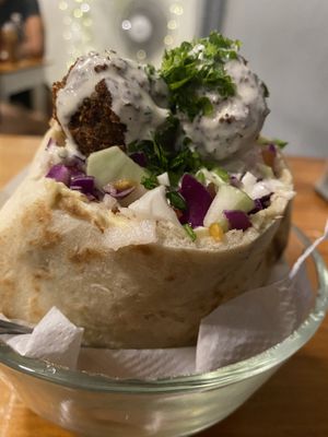 Falafel pita sandwich   at Falafel Nessya in Playa Del Carmen