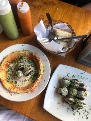 Hummus plate with extra falafels. at Falafel Nessya in Playa Del Carmen