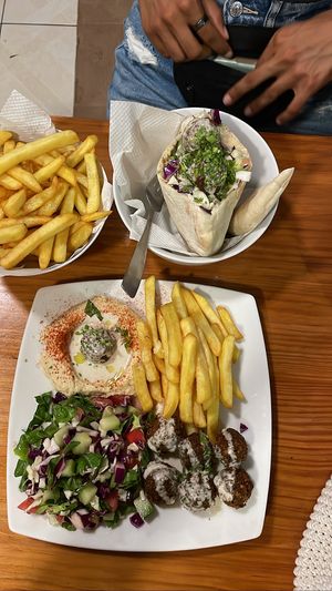 Full plate 😻  at Falafel Nessya in Playa Del Carmen