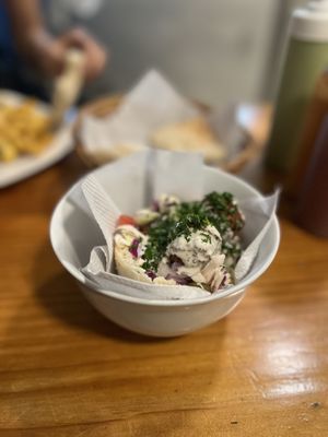 Half pita  at Falafel Nessya in Playa Del Carmen