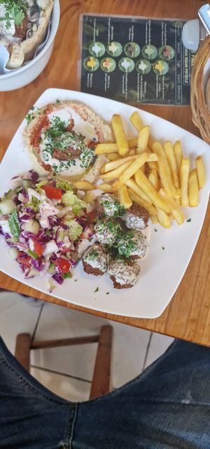 Plate at Falafel Nessya in Playa Del Carmen