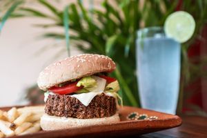 Falafel Burger at Falafel Nessya in Playa Del Carmen