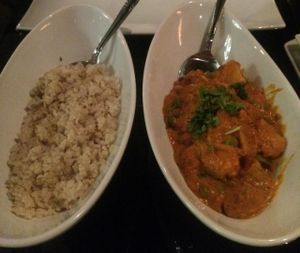 Vegetable tikka masala make with coconut milk instead of cream (vegan) at Karma in Sandy