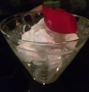 Coconut ice cream-type dessert (vegan) at Karma in Sandy