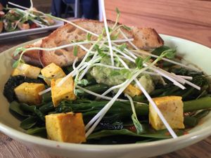 Green breakfast bowl at Little River in Brunswick