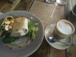 vegan breakfast wrap at Little River in Brunswick