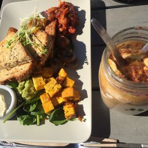 vegan little river brekky and iced coffee at Little River in Brunswick