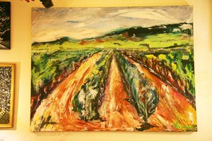 Another artwork of the owner at Olive Tree Hummus Original in Budapest