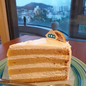 lemon cake.  had a few cake slices delivered.. good!! at The Bread Blue - Nogosan in Seoul