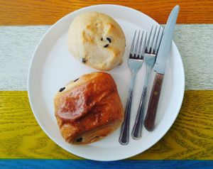 Olive Bread and Chocolate bun~ at The Bread Blue - Nogosan in Seoul