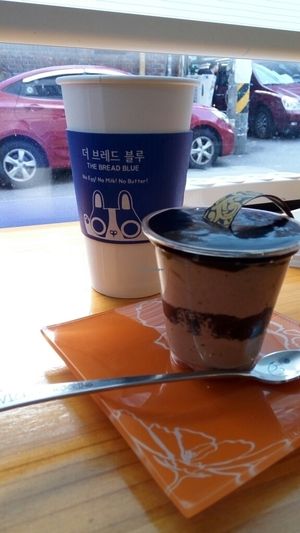 cappuccino and tiramisu at The Bread Blue - Nogosan in Seoul