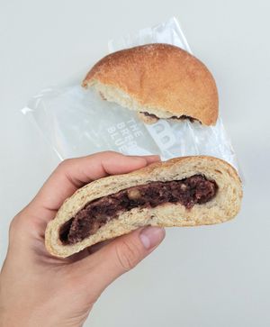 Whole wheat red bean bun - inside at The Bread Blue - Nogosan in Seoul