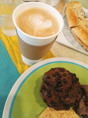 muffin & vanilla latte  at The Bread Blue - Nogosan in Seoul