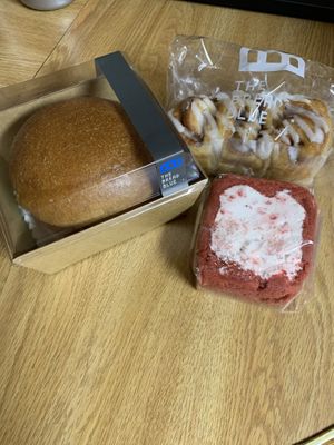 Burger and pastries  at The Bread Blue - Nogosan in Seoul