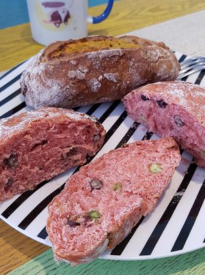 Ciabatte with red rice flour (홍국쌀 치아바타) at The Bread Blue - Nogosan in Seoul