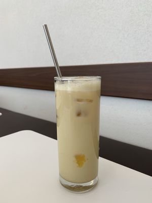 Iced sweet potato latte. So good! at The Bread Blue - Nogosan in Seoul