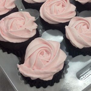 rosewater cupcakes!  at Karma Baker in Westlake Village