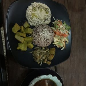 small macrobiotic set w miso soup at Akasha Home Restaurant in Koh Phangan