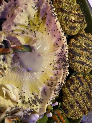 Hummus and Falafel Plate  at Akasha Home Restaurant in Koh Phangan