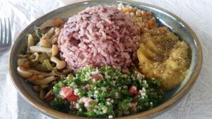 Macrobiotic veggie bowl at Akasha Home Restaurant in Koh Phangan