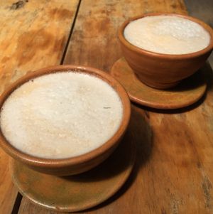 chai latte at Shambhala Cafe in San Marcos La Laguna