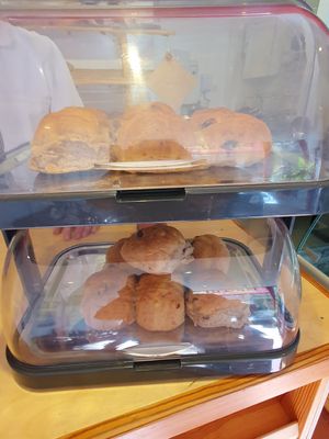 Hot cross buns at Saker Wholefoods in Hebden Bridge