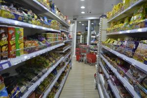 supermarket isle at Kailash Parbhat Super Market in Dubai