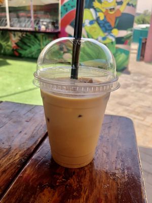 Iced oat milk pumpkin spiced latte  at Donaccino in Dubai
