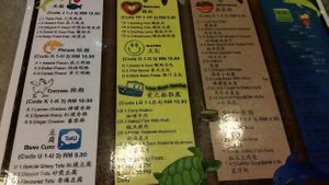 menu at Love Boat Cafe in Kampar