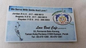 name card at Love Boat Cafe in Kampar