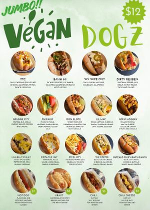 vegan dogz variations  at Trailer Trash Chili Dogz - Pop-up in York