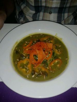 Raw Green Coconut Curry at Painted Elephant in Newcastle Upon Tyne