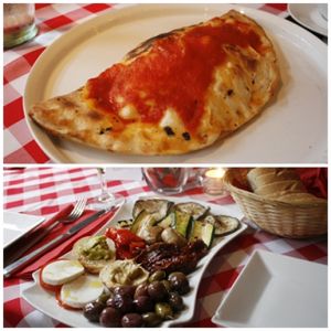 Calzone vegan und Antipasti at Salerno im Roten Ochsen in Heidelberg