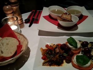 Vegan Antipasti & vegan lentil soup with garlic bread at Salerno im Roten Ochsen in Heidelberg