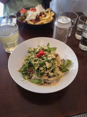 Vegan mushroom creamy pasta at Coca Sova in Dublin