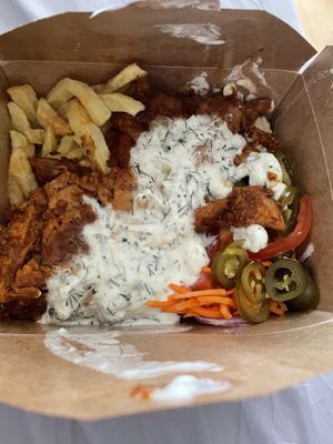 Gyros chips box at Coca Sova in Dublin