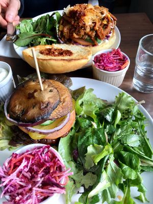 Gluten-free chia burger & pulled ‘pork’ bap at Coca Sova in Dublin
