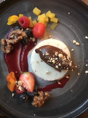 Coconut shortbread with chocolate mousse at Coca Sova in Dublin