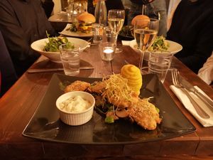 Soya schnitzels with wild mushroom, potato's & tartar sauce 07-02-2019 at Coca Sova in Dublin