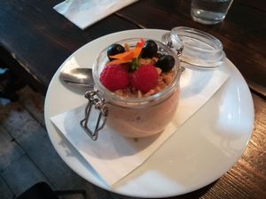 Hazelnut "cheesecake" at Coca Sova in Dublin