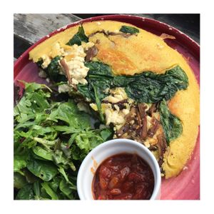 Chickpea omelette  at Coca Sova in Dublin