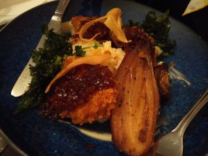 Breaded chicken with pumpkin rice at Coca Sova in Dublin