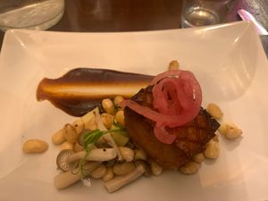 Tofu square. Great presentation but flavours were not balanced  at Coca Sova in Dublin