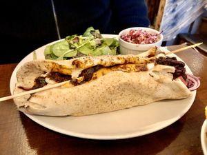 Strangely flavored vegan kebab   at Coca Sova in Dublin