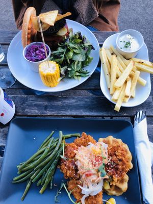 Goujons and burger at Coca Sova in Dublin