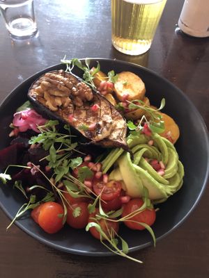 Aubergine, roasted potatoes  at Coca Sova in Dublin