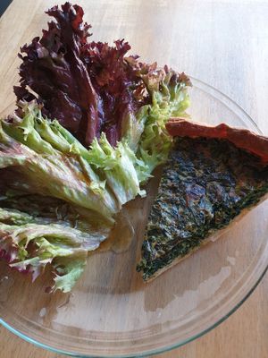 spinach quiche at Mamacoffee in Prague